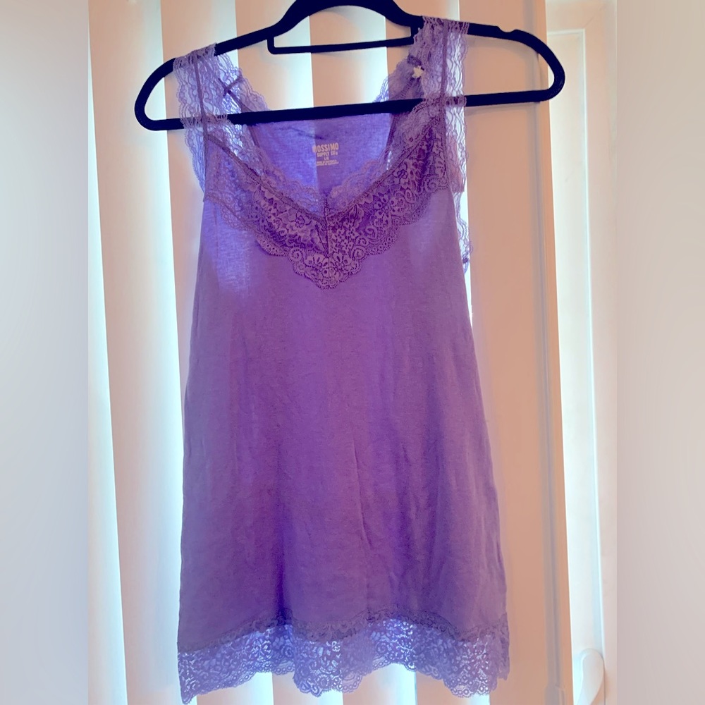 Purple Cami with Lace trim